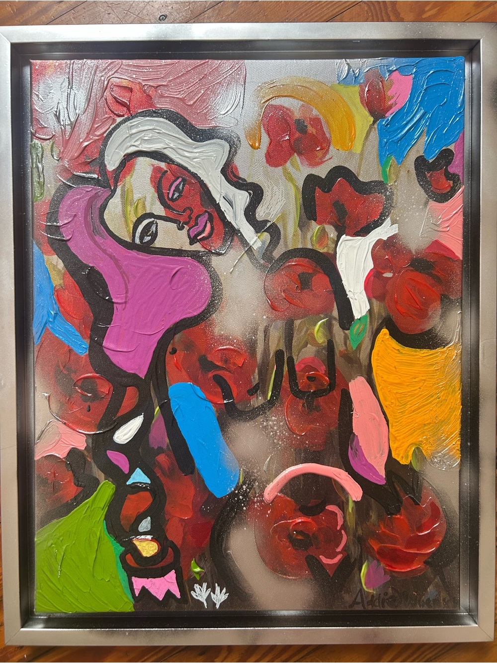 Abstract Floral Portrait art by Addie wuensch  “Lotus in her Wildflower Field”
